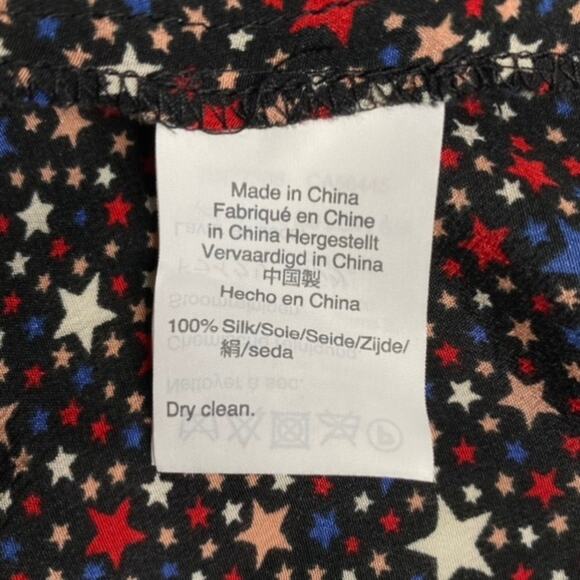 Madewell Silk Ruffle-Hem Wrap Top in Starry Night size Small - Picture 10 of 13